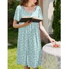 image:imageEkouaer Womens Nightgown House Dress with Pockets Short Sleeve Moo MoosGreen Floral