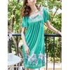 image:imageEkouaer Womens Nightgown House Dress with Pockets Short Sleeve Moo MoosGreen Flower