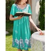 image:imageEkouaer Womens Nightgown House Dress with Pockets Short Sleeve Moo MoosGreen Flower