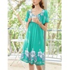 image:imageEkouaer Womens Nightgown House Dress with Pockets Short Sleeve Moo MoosGreen Flower
