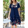 image:imageEkouaer Womens Nightgown House Dress with Pockets Short Sleeve Moo MoosNavy Blue Flower