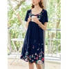 image:imageEkouaer Womens Nightgown House Dress with Pockets Short Sleeve Moo MoosNavy Blue Flower