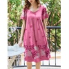 image:imageEkouaer Womens Nightgown House Dress with Pockets Short Sleeve Moo MoosPink Flowers