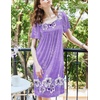 image:imageEkouaer Womens Nightgown House Dress with Pockets Short Sleeve Moo MoosPurple Flower