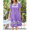 image:imageEkouaer Womens Nightgown House Dress with Pockets Short Sleeve Moo MoosPurple Flower