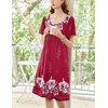image:imageEkouaer Womens Nightgown House Dress with Pockets Short Sleeve Moo MoosRed Flower