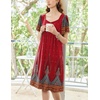 image:imageEkouaer Womens Nightgown House Dress with Pockets Short Sleeve Moo MoosRed Peacock Feathers