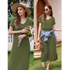 image:imageEkouaer Womens Nursing Dress Breastfeeding Summer V Neck Maternity DressesArmy Green