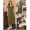 image:imageEkouaer Womens Nursing Dress Breastfeeding Summer V Neck Maternity DressesArmy Green