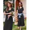 image:imageEkouaer Womens Nursing Dress Breastfeeding Summer V Neck Maternity DressesBlack