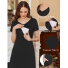 image:imageEkouaer Womens Nursing Dress Breastfeeding Summer V Neck Maternity DressesBlack