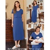 image:imageEkouaer Womens Nursing Dress Breastfeeding Summer V Neck Maternity DressesDark Blue