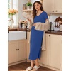 image:imageEkouaer Womens Nursing Dress Breastfeeding Summer V Neck Maternity DressesDark Blue