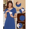 image:imageEkouaer Womens Nursing Dress Breastfeeding Summer V Neck Maternity DressesDark Blue