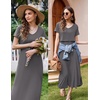 image:imageEkouaer Womens Nursing Dress Breastfeeding Summer V Neck Maternity DressesDark Grey