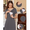 image:imageEkouaer Womens Nursing Dress Breastfeeding Summer V Neck Maternity DressesDark Grey