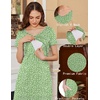 image:imageEkouaer Womens Nursing Dress Breastfeeding Summer V Neck Maternity DressesGreen Floral