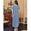 image:imageEkouaer Womens Nursing Dress Breastfeeding Summer V Neck Maternity DressesGrey Blue