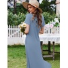 image:imageEkouaer Womens Nursing Dress Breastfeeding Summer V Neck Maternity DressesGrey Blue