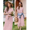 image:imageEkouaer Womens Nursing Dress Breastfeeding Summer V Neck Maternity DressesPink Floral
