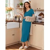 image:imageEkouaer Womens Nursing Dress Breastfeeding Summer V Neck Maternity DressesTeal