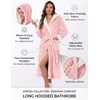 image:imageEkouaer Womens Plush Robes Long Soft Jacquard Fluffy Bathrobe Hooded RobeA Pink