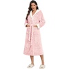 image:imageEkouaer Womens Plush Robes Long Soft Jacquard Fluffy Bathrobe Hooded RobeA Pink