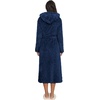 image:imageEkouaer Womens Plush Robes Long Soft Jacquard Fluffy Bathrobe Hooded RobeB Navy Blue