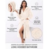 image:imageEkouaer Womens Plush Robes Long Soft Jacquard Fluffy Bathrobe Hooded RobeB White