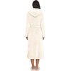 image:imageEkouaer Womens Plush Robes Long Soft Jacquard Fluffy Bathrobe Hooded RobeB White