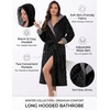image:imageEkouaer Womens Plush Robes Long Soft Jacquard Fluffy Bathrobe Hooded RobeBlack