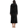 image:imageEkouaer Womens Plush Robes Long Soft Jacquard Fluffy Bathrobe Hooded RobeBlack