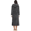 image:imageEkouaer Womens Plush Robes Long Soft Jacquard Fluffy Bathrobe Hooded RobeDark Grey