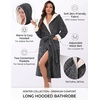 image:imageEkouaer Womens Plush Robes Long Soft Jacquard Fluffy Bathrobe Hooded RobeDark Grey