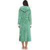 image:imageEkouaer Womens Plush Robes Long Soft Jacquard Fluffy Bathrobe Hooded RobeGray Green
