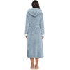 image:imageEkouaer Womens Plush Robes Long Soft Jacquard Fluffy Bathrobe Hooded RobeLight Blue