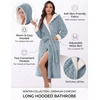 image:imageEkouaer Womens Plush Robes Long Soft Jacquard Fluffy Bathrobe Hooded RobeLight Blue