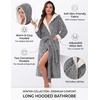 image:imageEkouaer Womens Plush Robes Long Soft Jacquard Fluffy Bathrobe Hooded RobeLight Grey