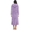 image:imageEkouaer Womens Plush Robes Long Soft Jacquard Fluffy Bathrobe Hooded RobeLight Purple