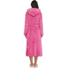 image:imageEkouaer Womens Plush Robes Long Soft Jacquard Fluffy Bathrobe Hooded RobeRose Red