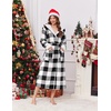 image:imageEkouaer Womens Plush Robes Long Soft Jacquard Fluffy Bathrobe Hooded RobeWhite Black Plaid