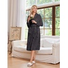 image:imageEkouaer Womens Robe Long Winter Plush Jacquard Bathrobe with Pockets SXXLDark Grey