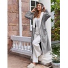 image:imageEkouaer Womens Robe Long Winter Plush Jacquard Bathrobe with Pockets SXXLLight Grey