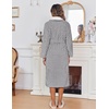 image:imageEkouaer Womens Robe Long Winter Plush Jacquard Bathrobe with Pockets SXXLLight Grey