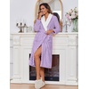 image:imageEkouaer Womens Robe Long Winter Plush Jacquard Bathrobe with Pockets SXXLLight Purple