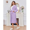 image:imageEkouaer Womens Robe Long Winter Plush Jacquard Bathrobe with Pockets SXXLLight Purple