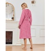 image:imageEkouaer Womens Robe Long Winter Plush Jacquard Bathrobe with Pockets SXXLPeach Pink