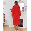 image:imageEkouaer Womens Robe Long Winter Plush Jacquard Bathrobe with Pockets SXXLRed