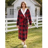 image:imageEkouaer Womens Robe Long Winter Plush Jacquard Bathrobe with Pockets SXXLRed Black Plaid