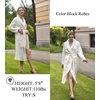 image:imageEkouaer Womens Robe Long Winter Plush Jacquard Bathrobe with Pockets SXXLWhite